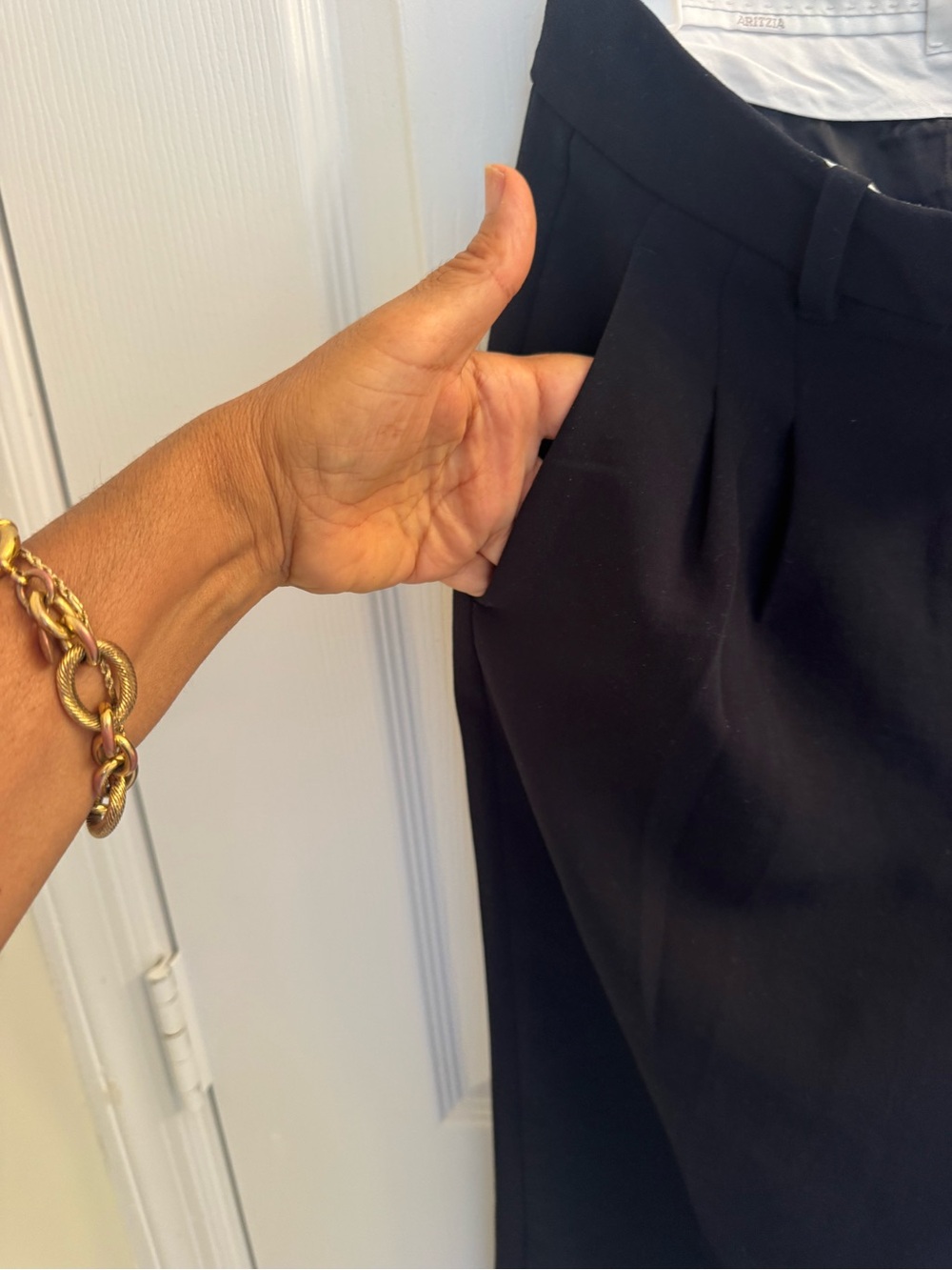 Aritzia Wide-Leg Pleated Pants in black - Picture 11 of 16